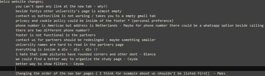 Belco Group Feedback